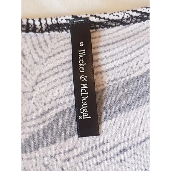 Bleeker & McDougal Womens Blouse Size Small High Low Safari Print White Black - Picture 10 of 12
